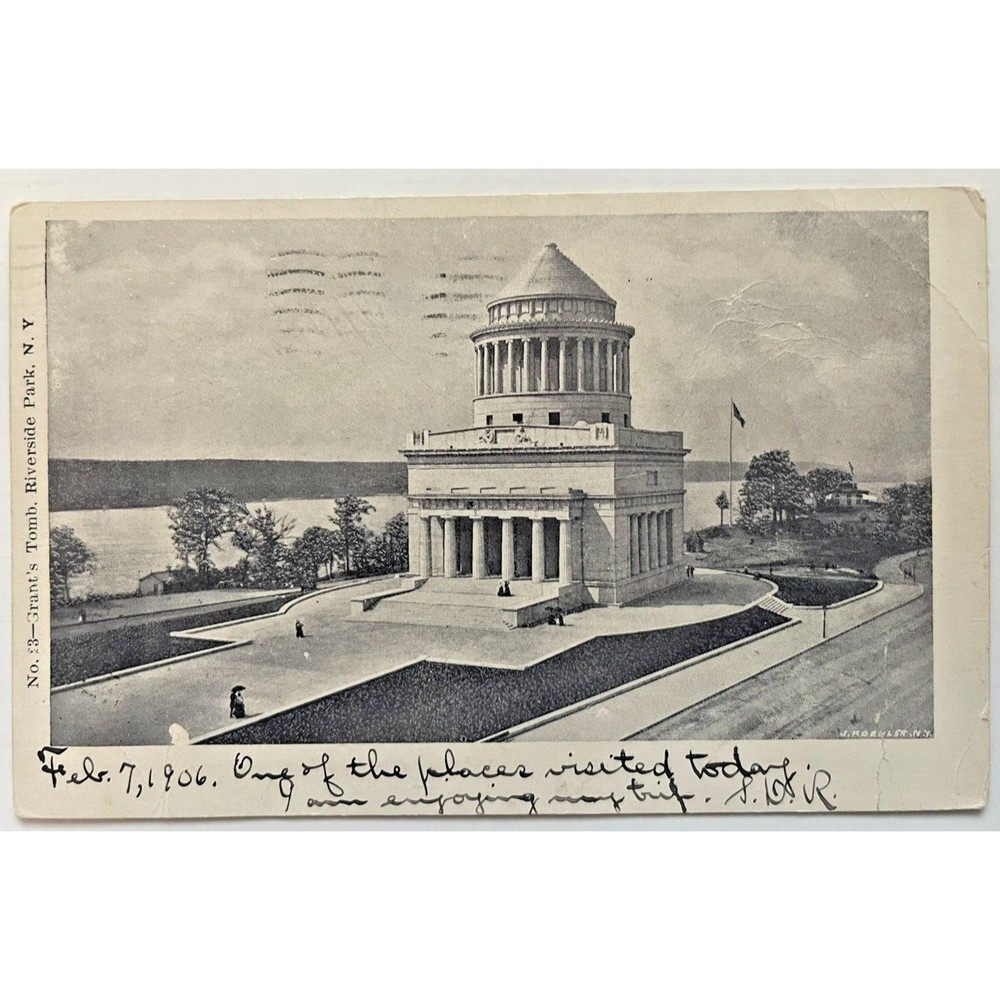 Antique 1906 Post Card New York Grant's Tomb Riverside Park Rare 1 Cent Stamp